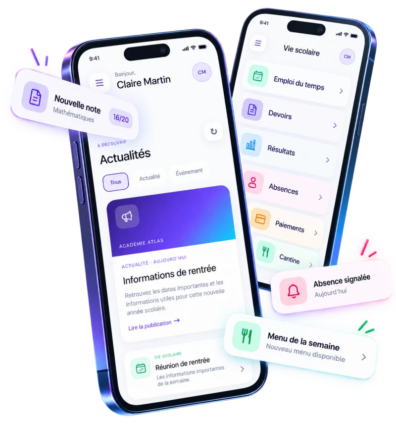 Application mobile Acadelta pour les parents et les enseignants